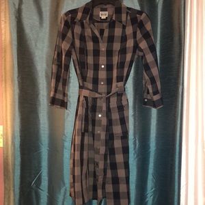 Grey and blue plaid shirt dress from Converse.